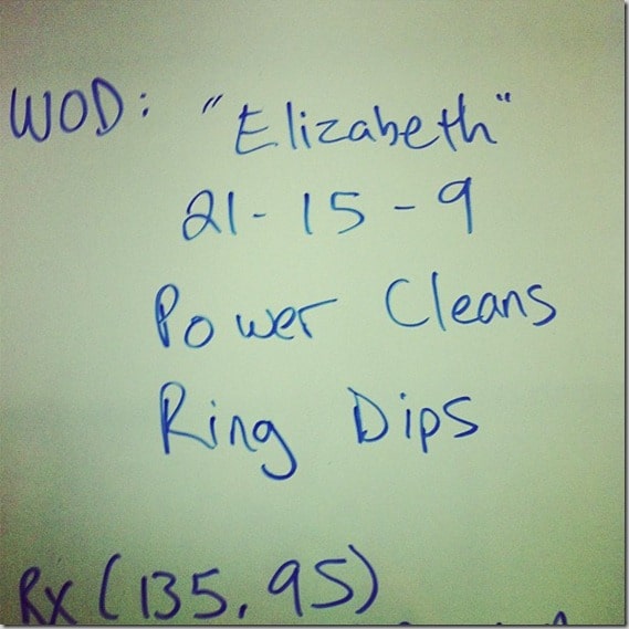 Elizabeth CrossFit WOD