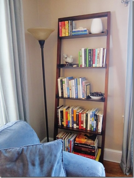 leaning book shelf from Crate & Barrel