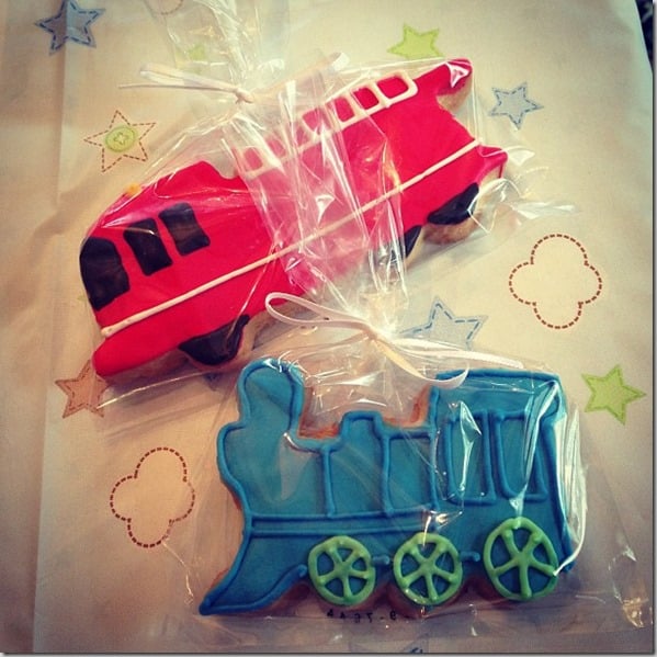 baby shower cookies train truck