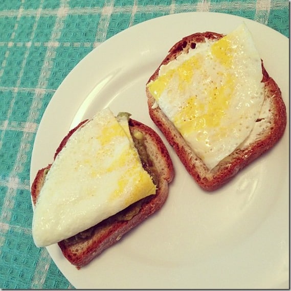 egg cream cheese and guac sandwich