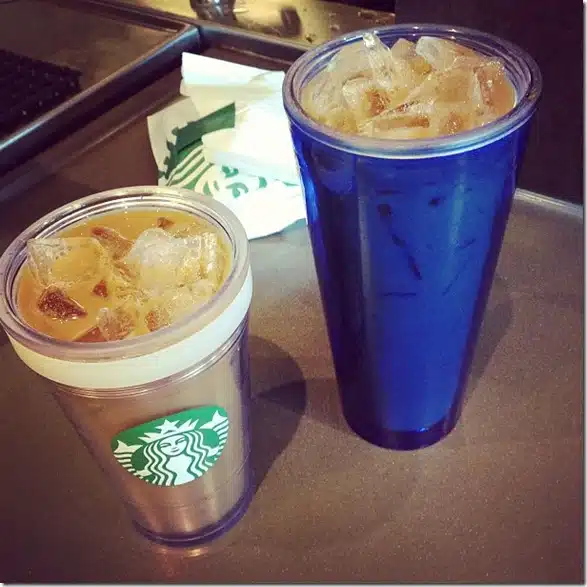 Two Starbucks Iced Coffees