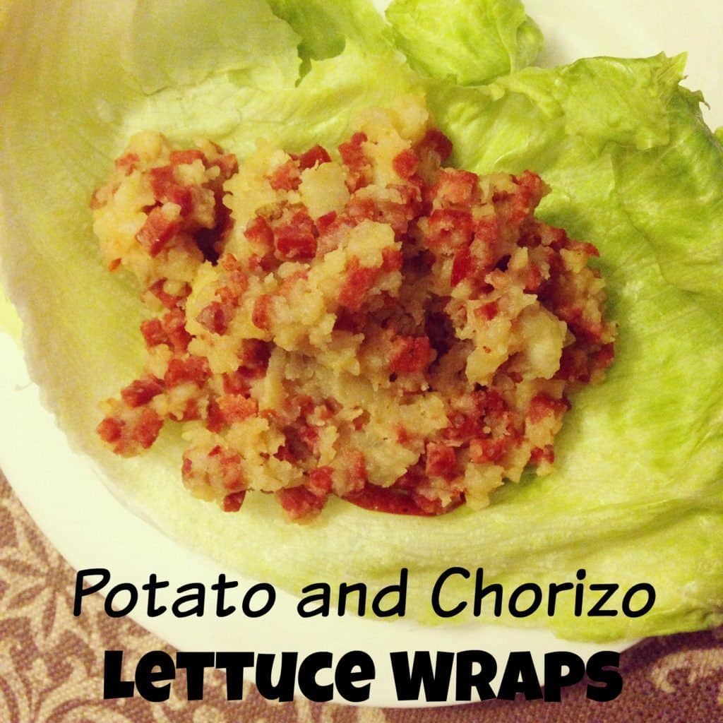 potato and chorizo lettuce wraps