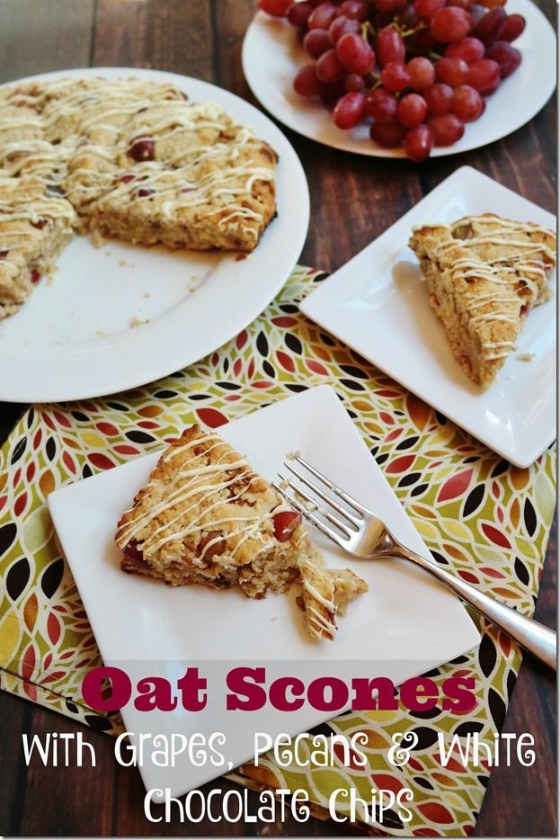 Oat Scones with Grapes, Pecans & White Chocolate Chips