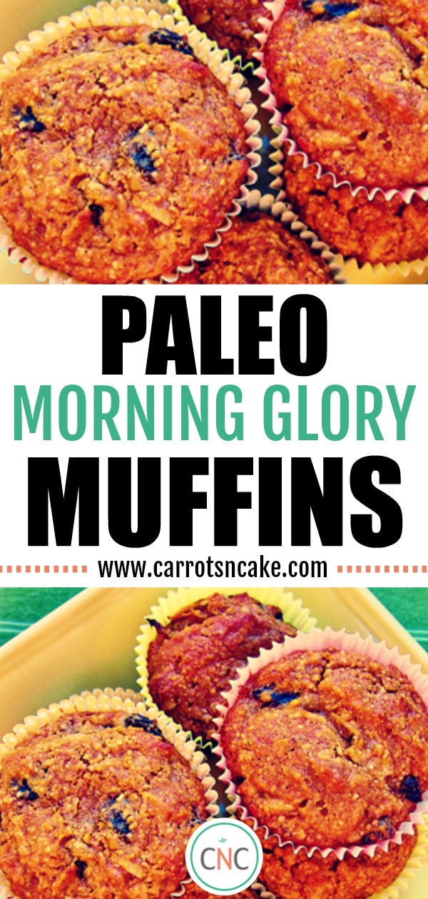 Paleo Morning Glory Muffins; www.carrotsncake.com; photo of paleo morning glory muffins