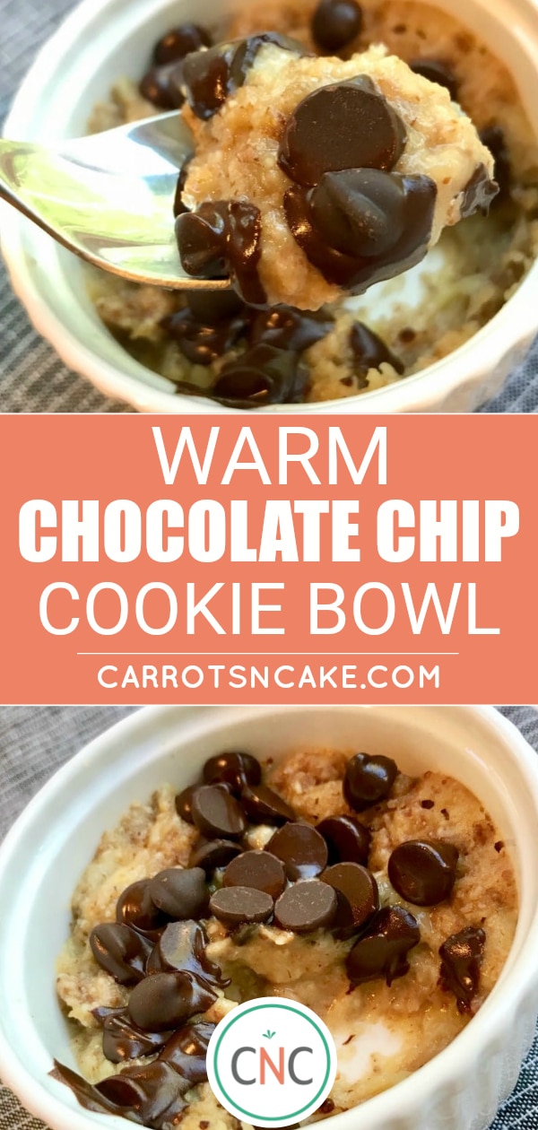 Homemade warm chocolate chip cookie bowl - serves 1