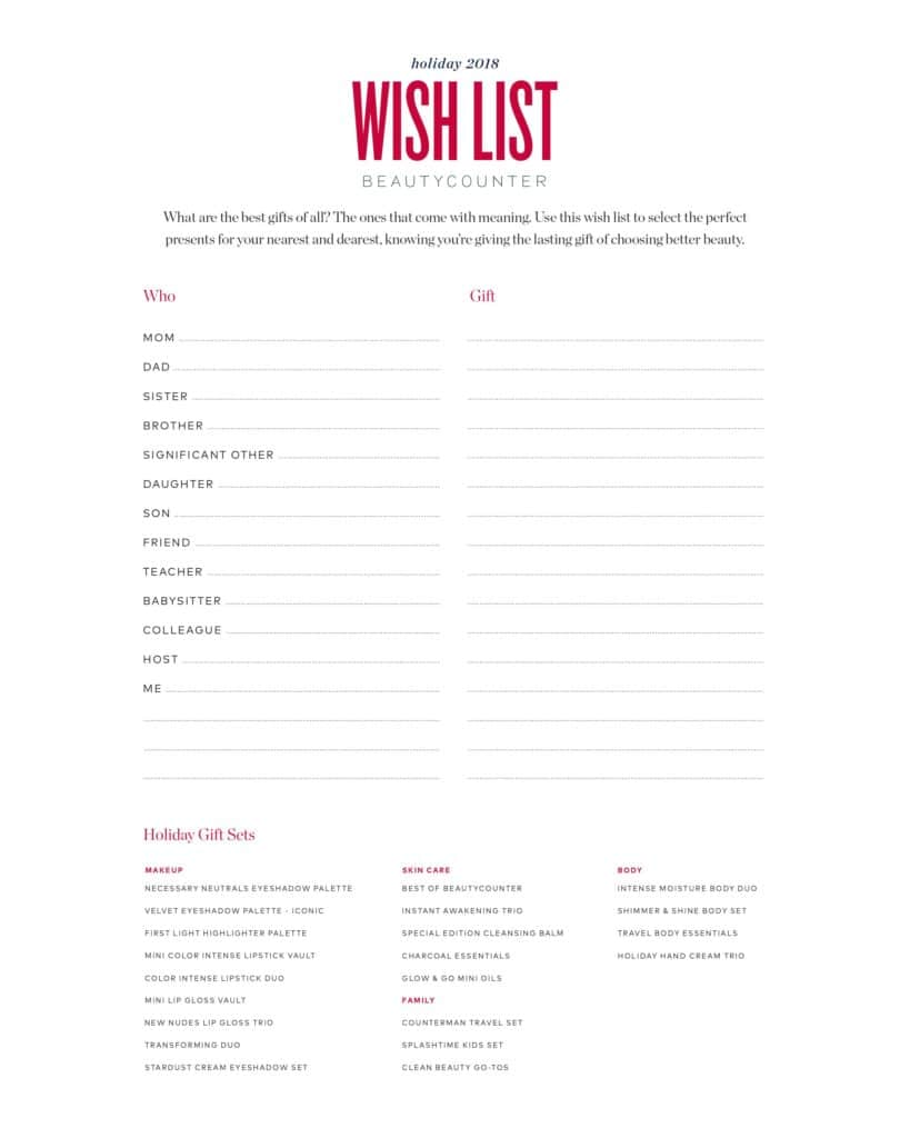 Beautycounter Holiday Wish List 2018