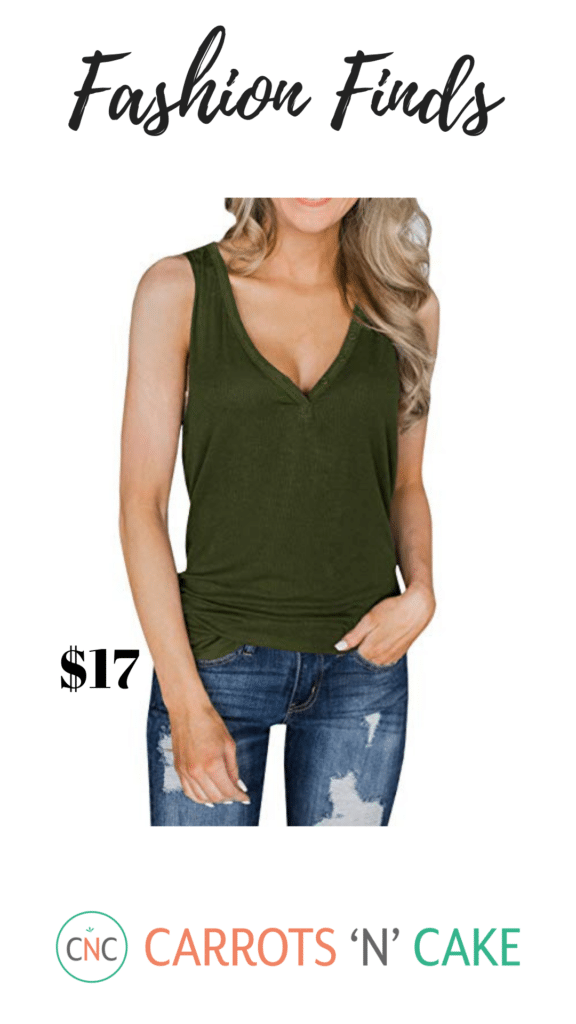 Chuanqi Button V-Neck Tank from Amazon